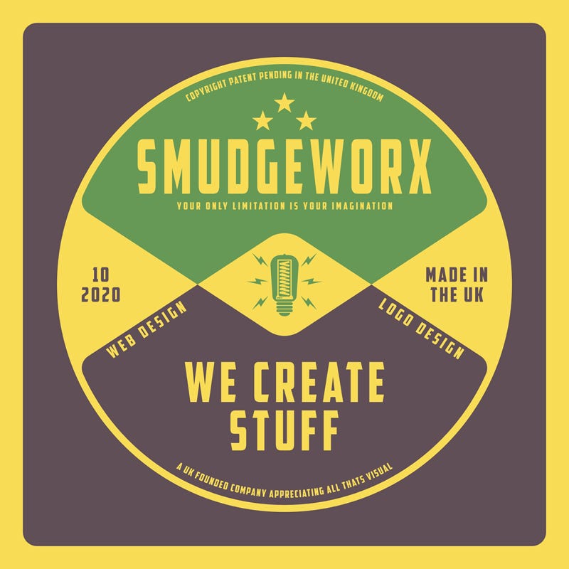 SmudgeWorx Retro Badge - Green Version Logo Design